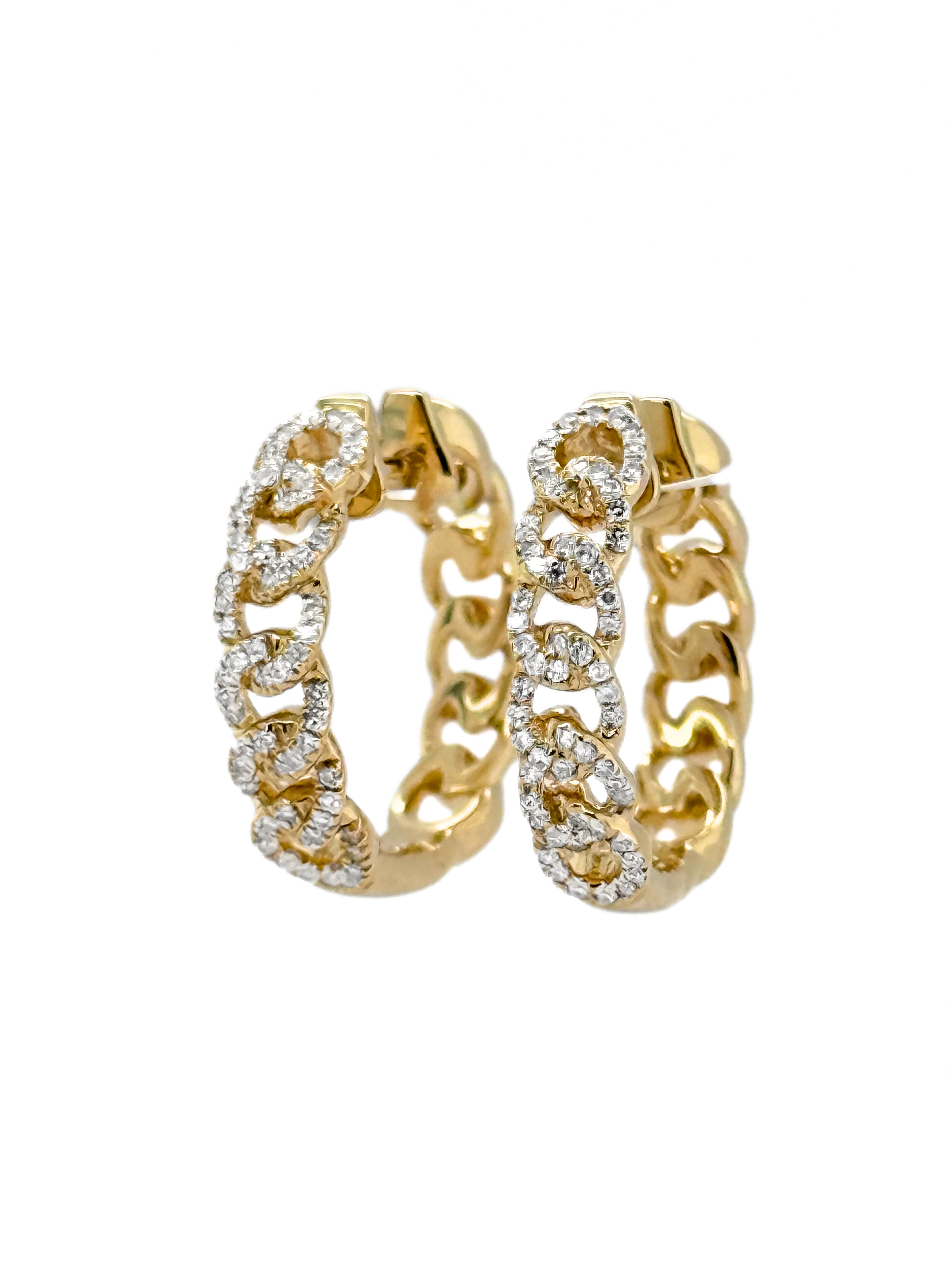 Cuban Link Hoop Earrings-401417